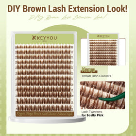 KEYYOU Brown Lash Clusters C Curl application process