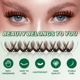 KEYYOU Brown Lash Clusters in different lengths for customization