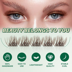 KEYYOU Brown Lash Clusters in lash tray