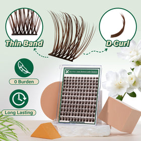 KEYYOU Brown Lash Clusters packaging