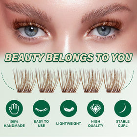 KEYYOU Brown Lash Clusters packaging front view