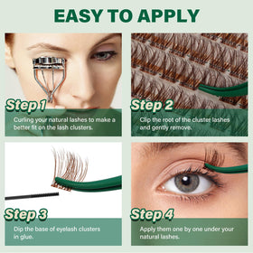 KEYYOU Brown Lash Clusters showing soft texture