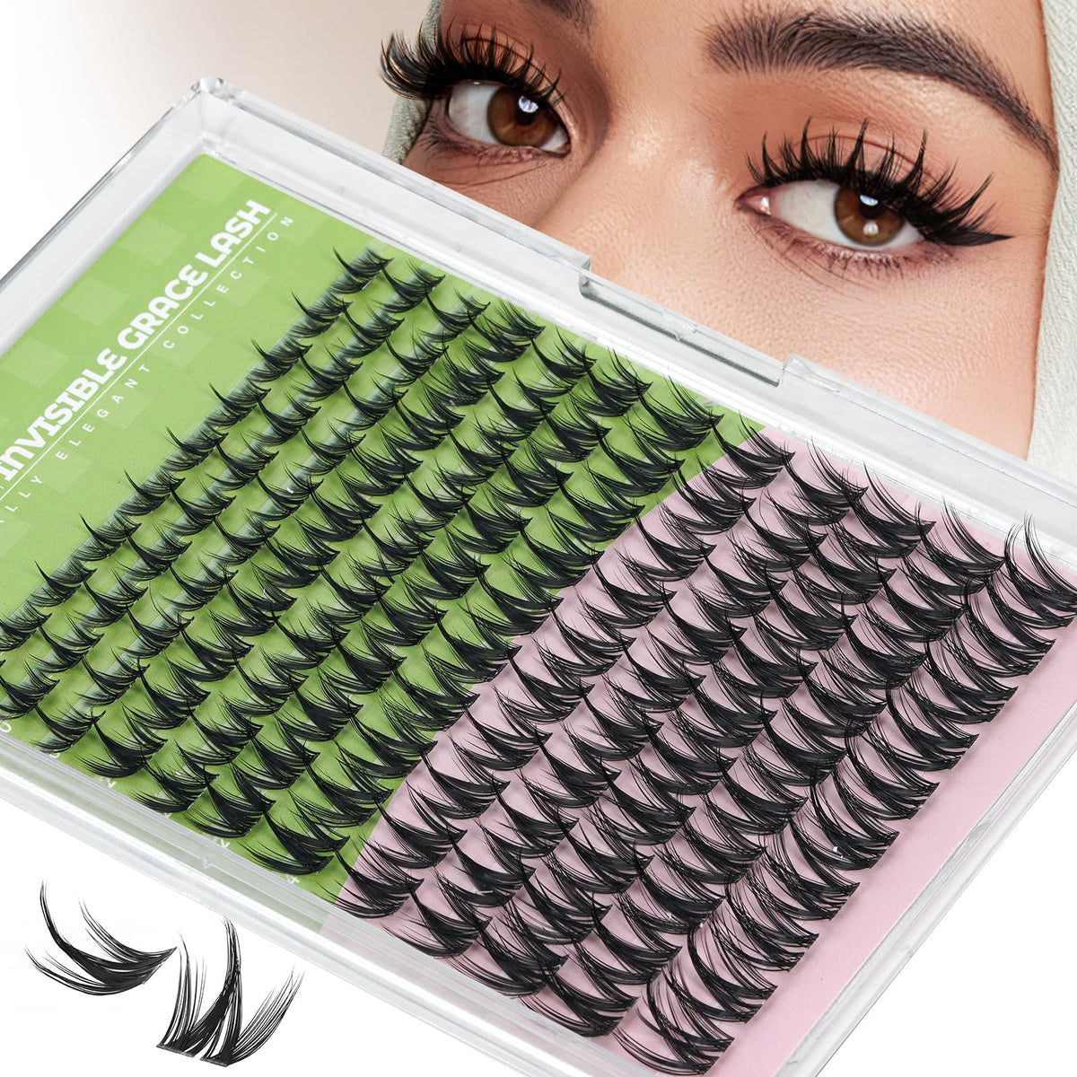 KEYYOU Chispa Lash Clusters C Curl 8-18 mix front view