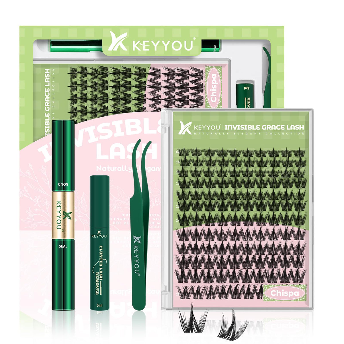 KEYYOU Chispa Lash Clusters Kit packaging front view