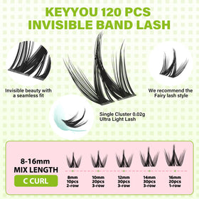 KEYYOU Chispa Lash Clusters packaging side view