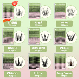 KEYYOU Chispa Lash Clusters with lash glue and tweezers