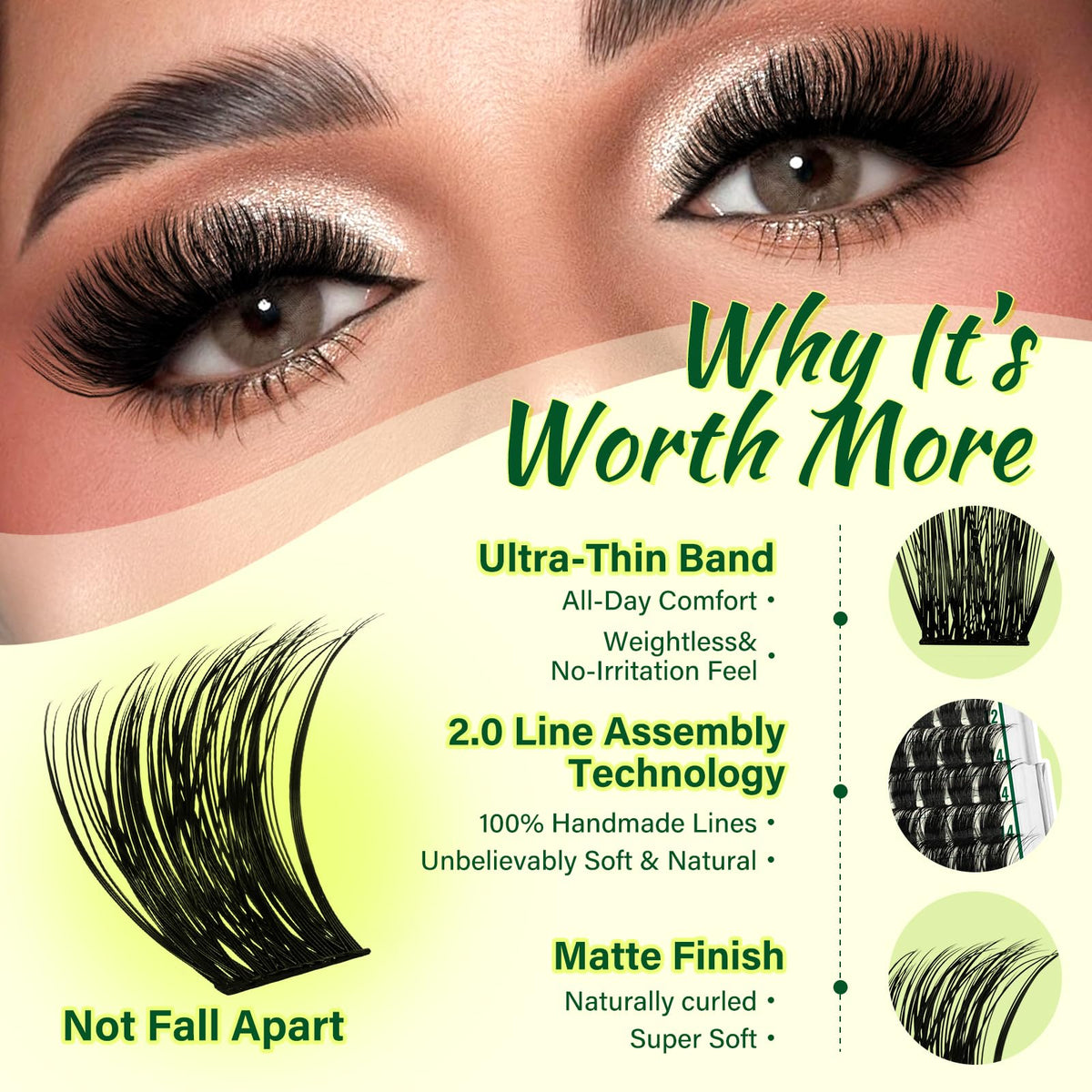 KEYYOU Enchantress Lash Clusters Kit clusters in various lengths