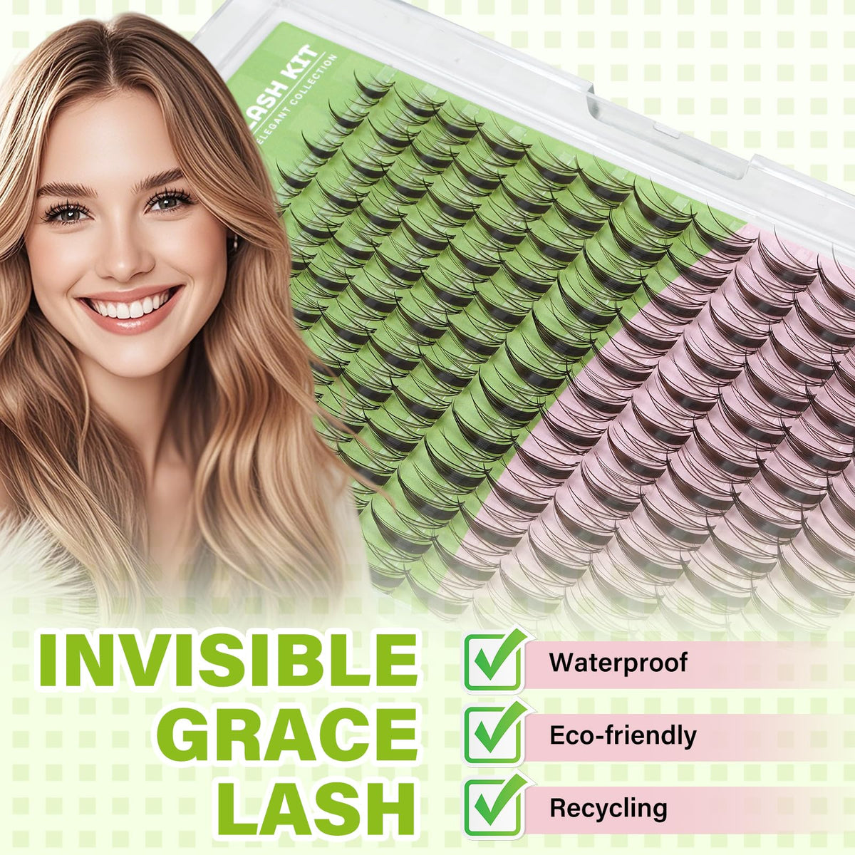 KEYYOU Fairy Brown Lash Clusters application instructions