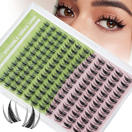 KEYYOU Fairy Lash Clusters D Curl 10-14MM front view