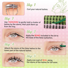 KEYYOU Fairy Lash Clusters Kit in use on a model