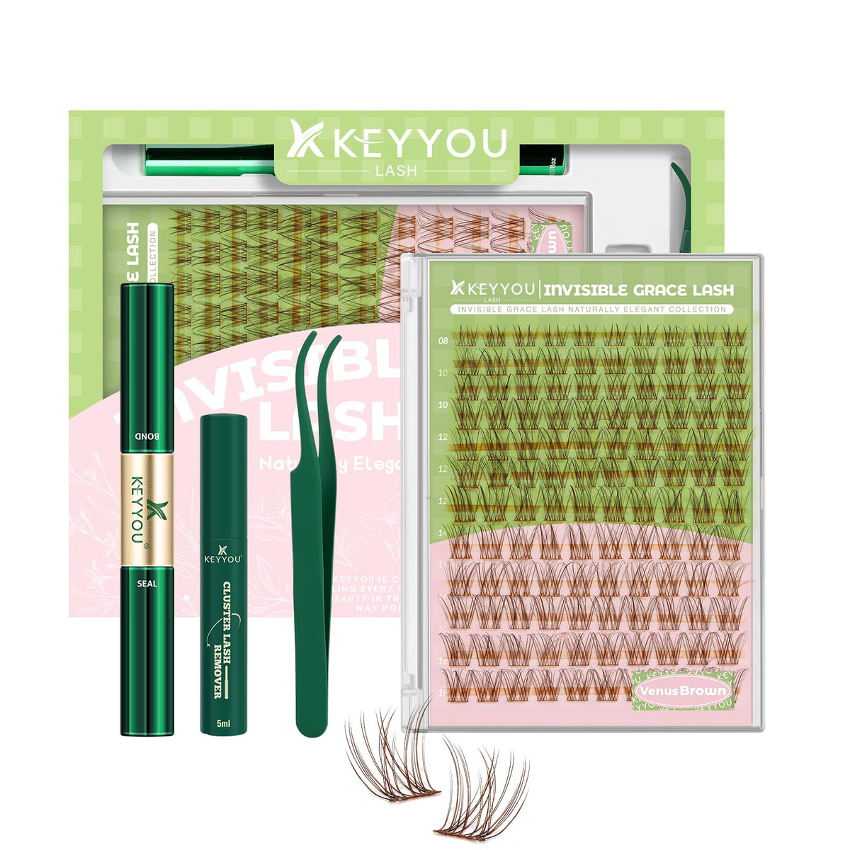 KEYYOU Fairy Lash Clusters Kit packaging front view
