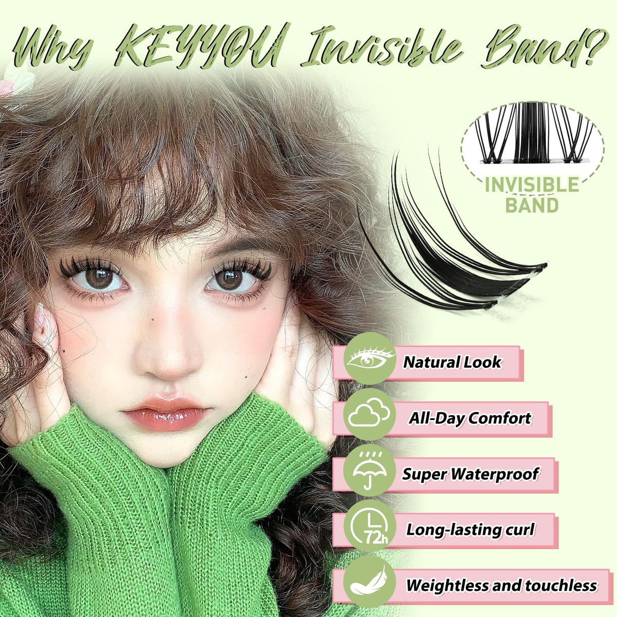 KEYYOU Fairy Lash Clusters Kit with brush and remover oil