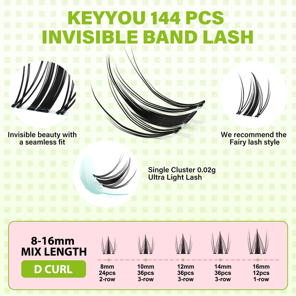 KEYYOU Fairy Lash Clusters packaging