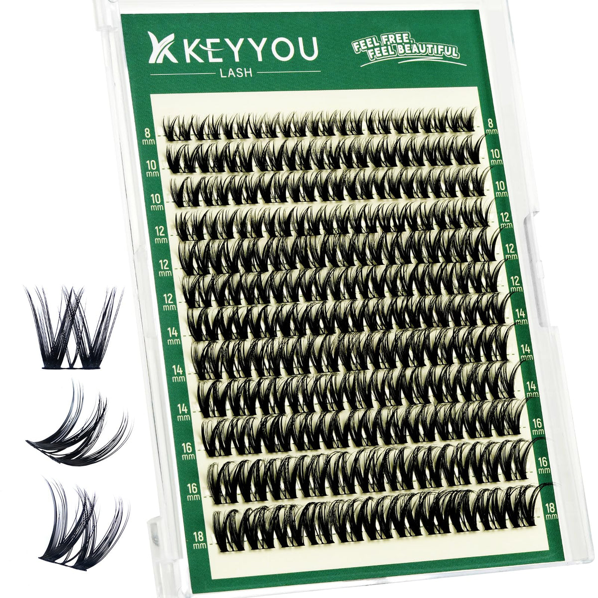 KEYYOU Flora Lash Clusters 132pcs front view