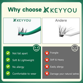 KEYYOU Flora Lash Clusters application with tweezers