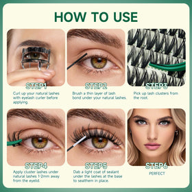 KEYYOU Flora Lash Clusters close-up of synthetic fibers