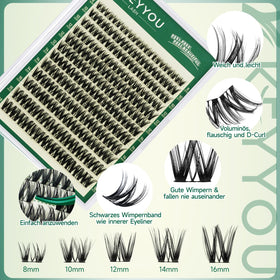 KEYYOU Flora Lash Clusters detailed view of clusters
