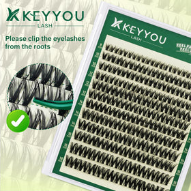 KEYYOU Flora Lash Clusters Kit close-up of synthetic fibers