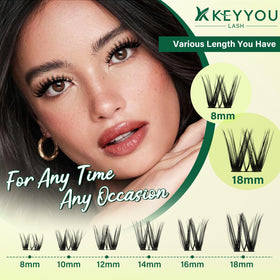 KEYYOU Flora Lash Clusters Kit packaging with product details