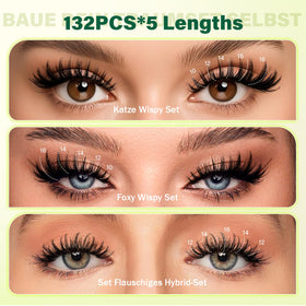 KEYYOU Flora Lash Clusters Kit showing lash clusters in various lengths