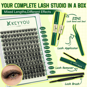 KEYYOU lash brush and applicators included in the kit