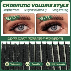 KEYYOU Lash Clusters 0.03mm application process with tools