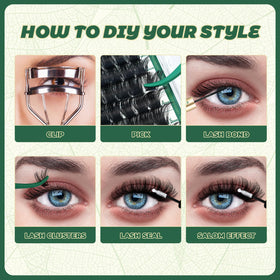 KEYYOU Lash Clusters 0.03mm clusters arranged in a box