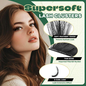 KEYYOU Lash Clusters 0.03mm displayed with various lengths