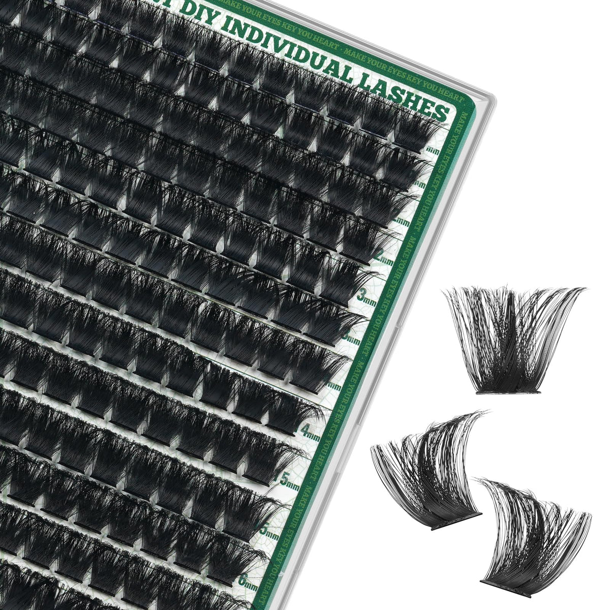 KEYYOU Lash Clusters 0.03mm front view with packaging