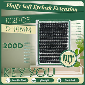KEYYOU Lash Clusters 0.03mm side view highlighting texture