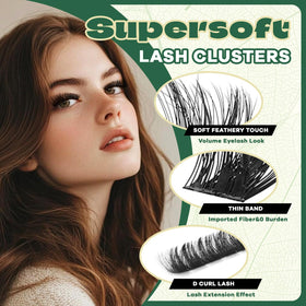 KEYYOU Lash Clusters 100D full evening glam close-up
