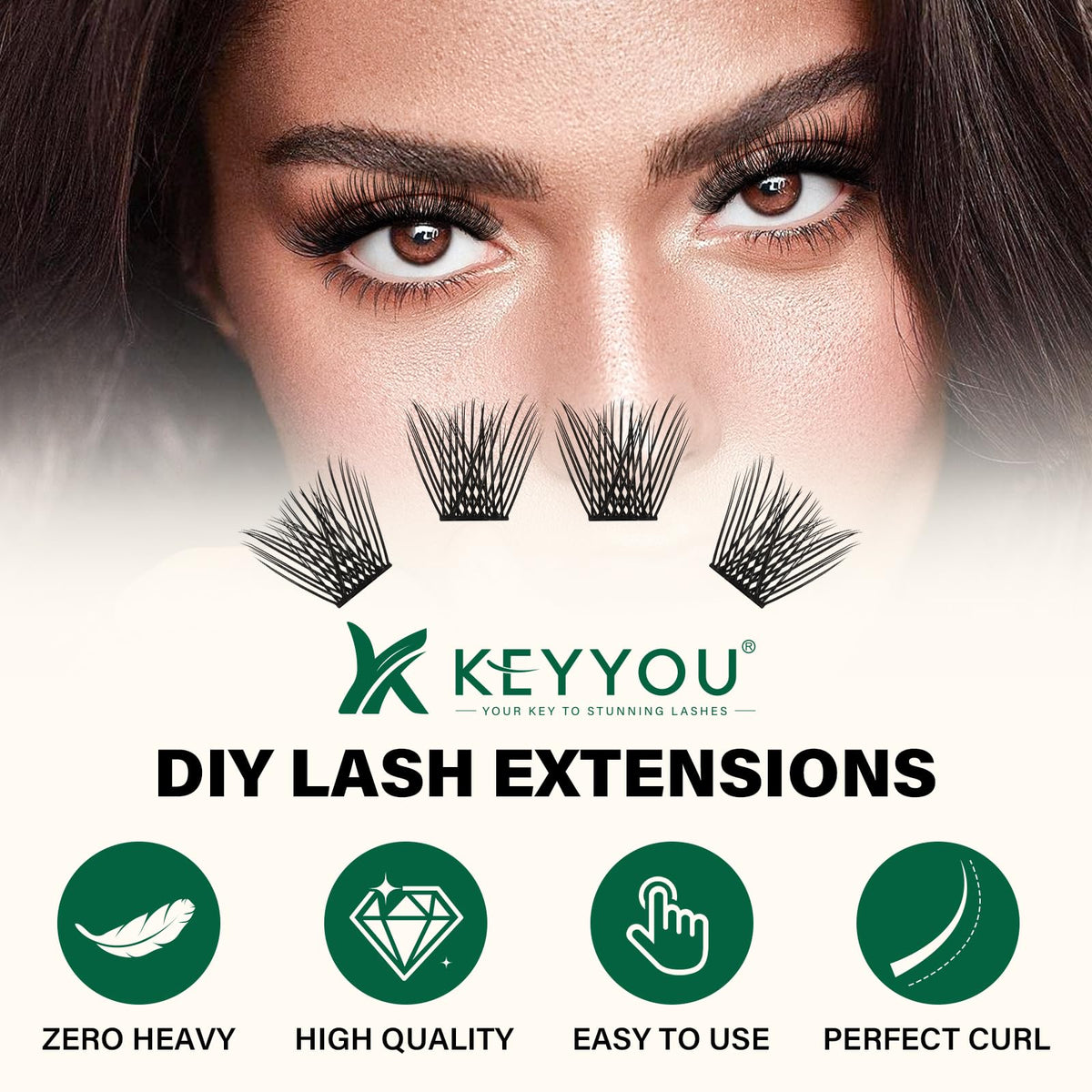 KEYYOU Lash Clusters 12mm packaging