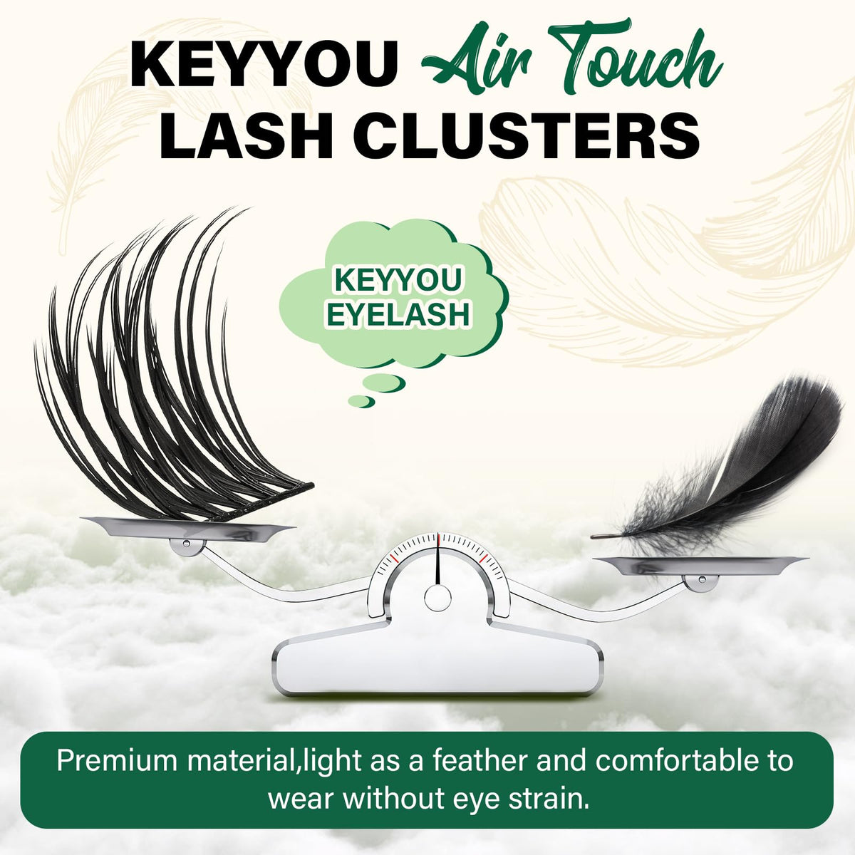 KEYYOU Lash Clusters 144pcs D Curl 12mm lifestyle application