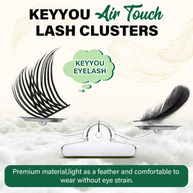 KEYYOU Lash Clusters 144pcs D Curl 12mm on model