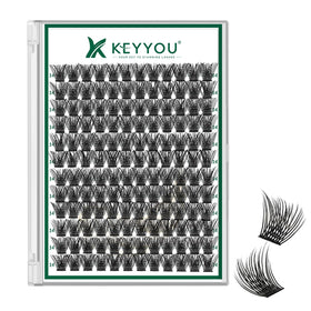 KEYYOU Lash Clusters 144pcs D Curl 14mm front view
