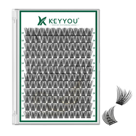 KEYYOU Lash Clusters 144pcs D Curl 14mm front view