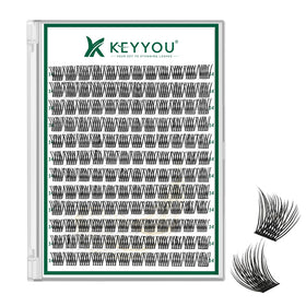 KEYYOU Lash Clusters 144pcs D Curl 14mm front view