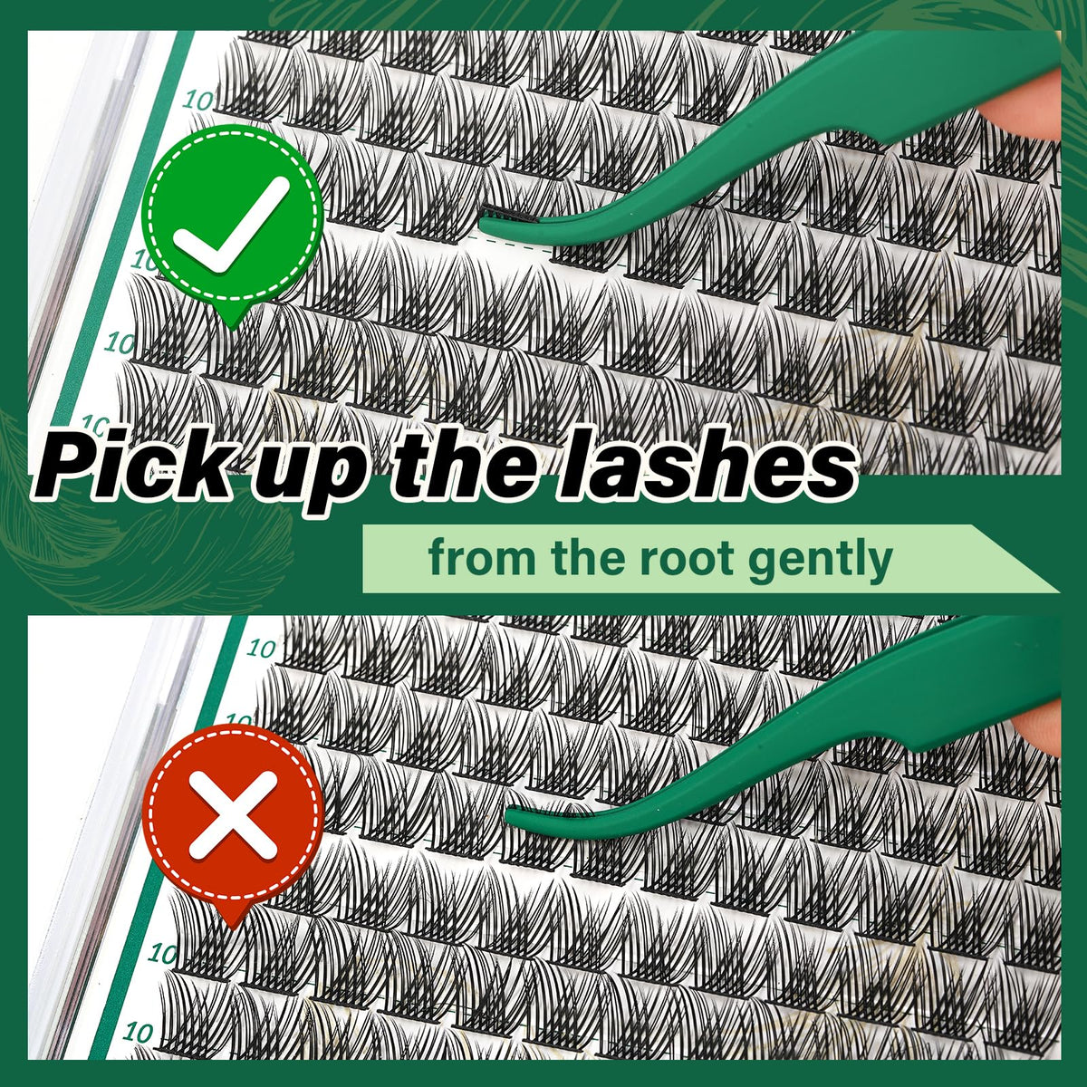 KEYYOU Lash Clusters 144pcs D Curl 14mm on model