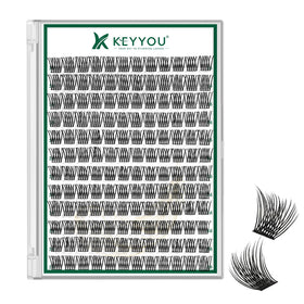 KEYYOU Lash Clusters 144pcs D Curl 16mm front view