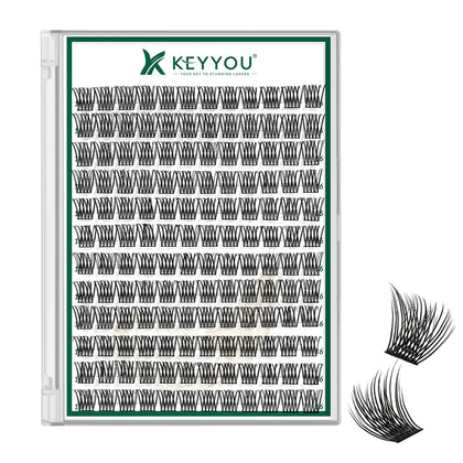 KEYYOU Lash Clusters 144pcs D Curl 16mm front view