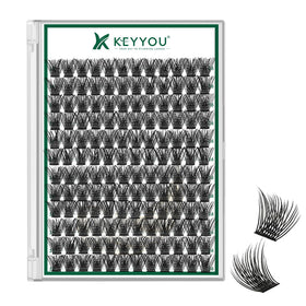 KEYYOU Lash Clusters 144pcs D Curl 16mm front view