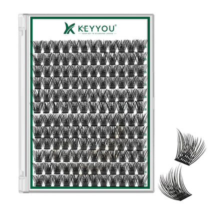 KEYYOU Lash Clusters 144pcs D Curl 16mm front view