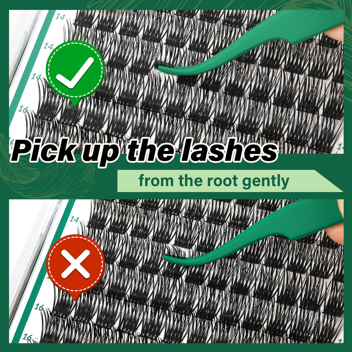 KEYYOU Lash Clusters 144pcs D Curl 18mm application process