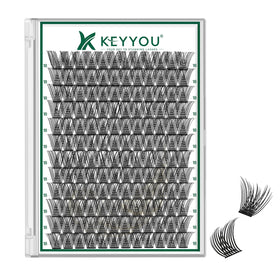 KEYYOU Lash Clusters 144pcs D Curl 18mm front view