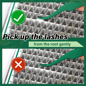 KEYYOU Lash Clusters 144pcs D Curl 18mm on model