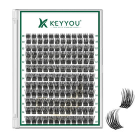 KEYYOU Lash Clusters 144pcs D Curl 8-18MIX front view