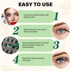 KEYYOU Lash Clusters 144pcs in a stylish case