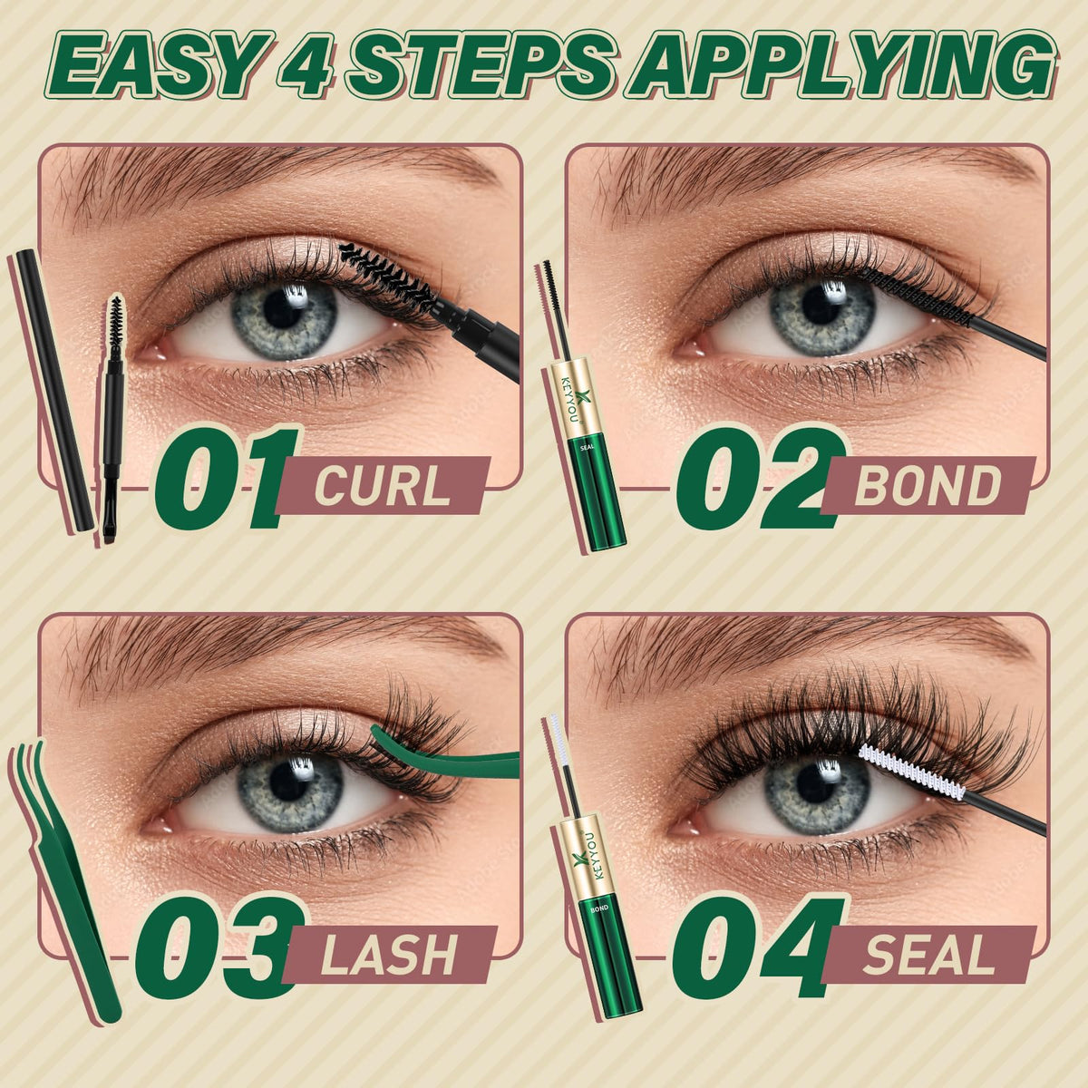 KEYYOU Lash Clusters application process step-by-step