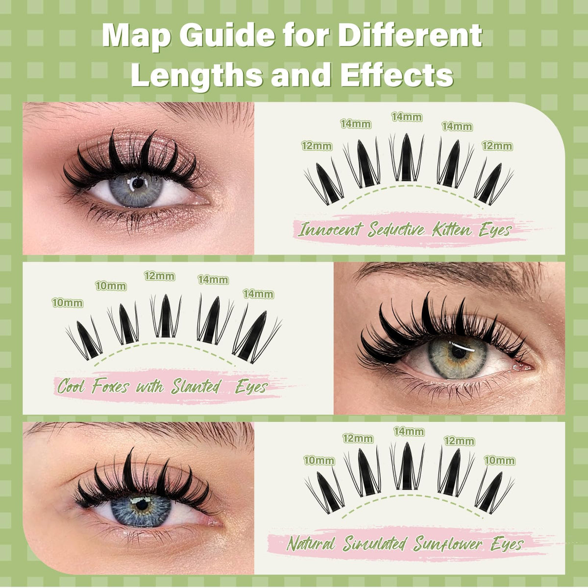 KEYYOU lash clusters applied on model