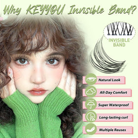 KEYYOU lash clusters applied on model's eyes